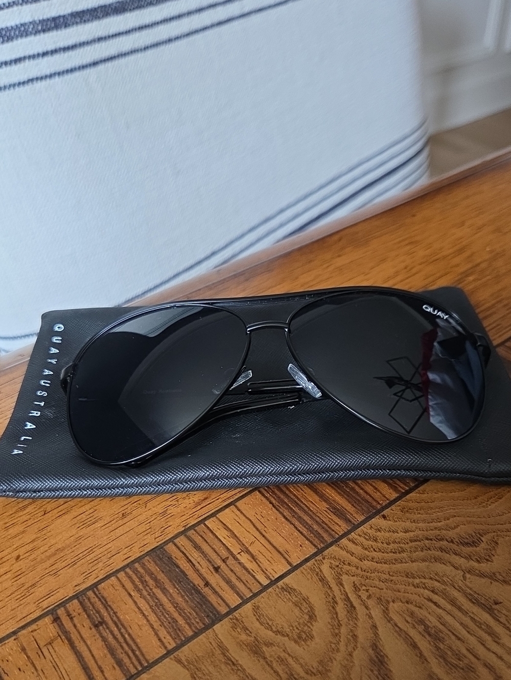 Quay Australia Black Aviator Sunglasses